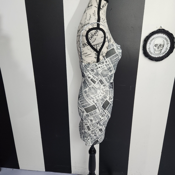 Newspaper Print Mini Dress - Picture 4 of 6